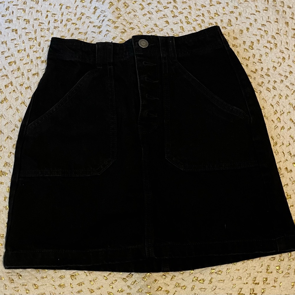 Hollister- Black Jean Skirt